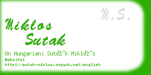 miklos sutak business card